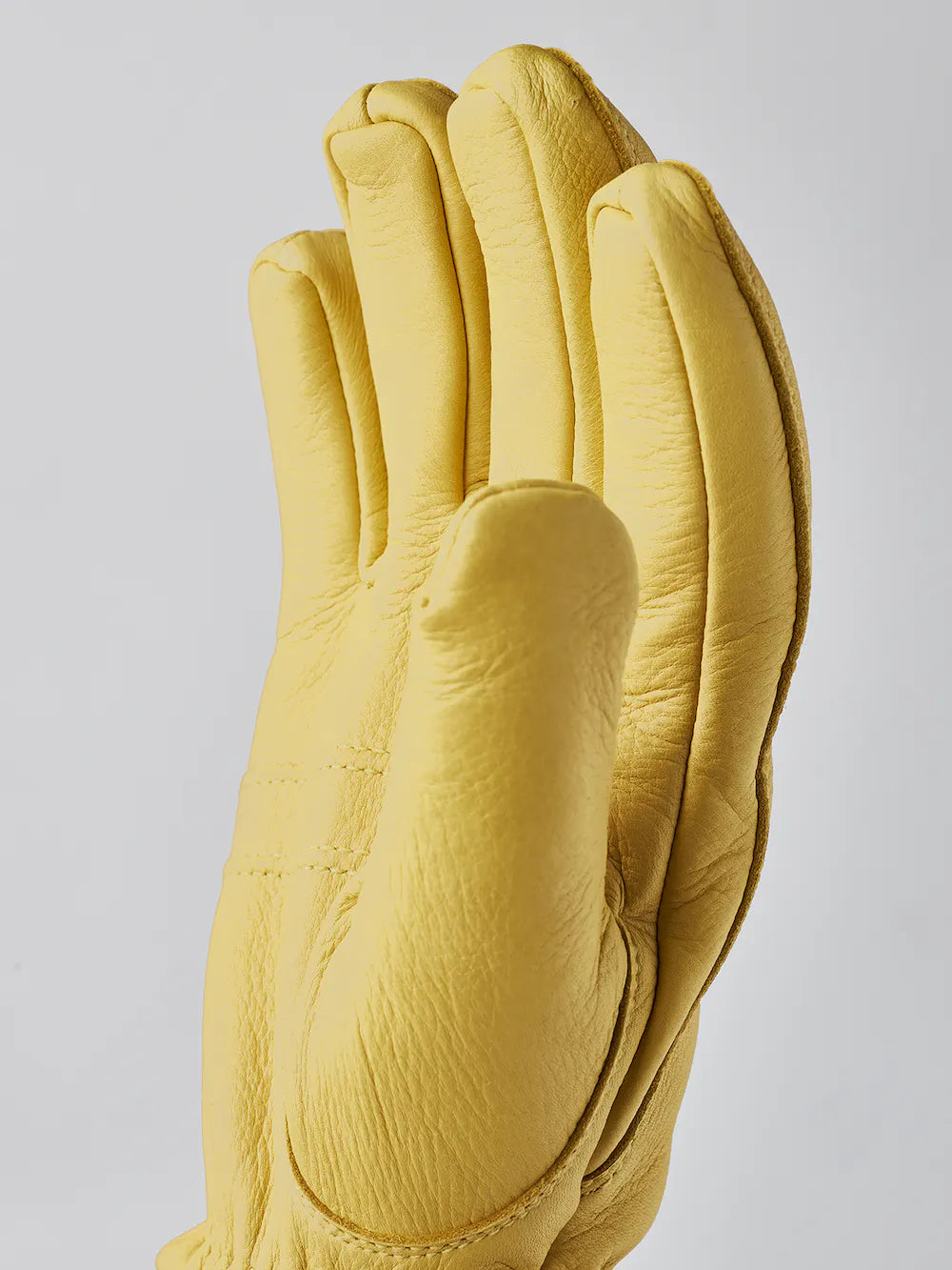 Deerskin glove with ribbed cuff
