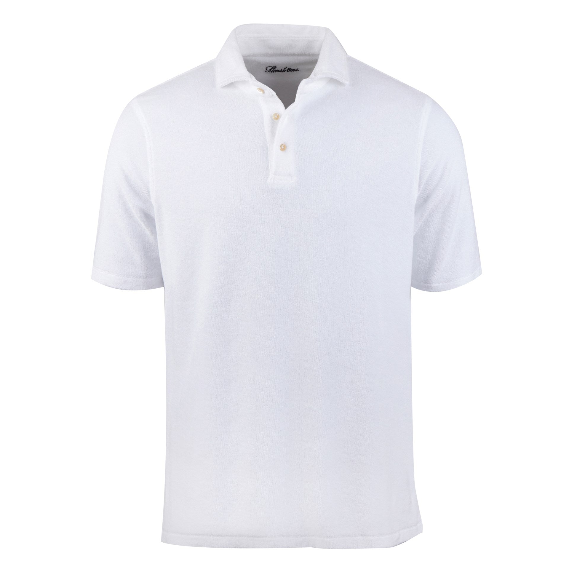 White Cotton Terry Polo Shirt