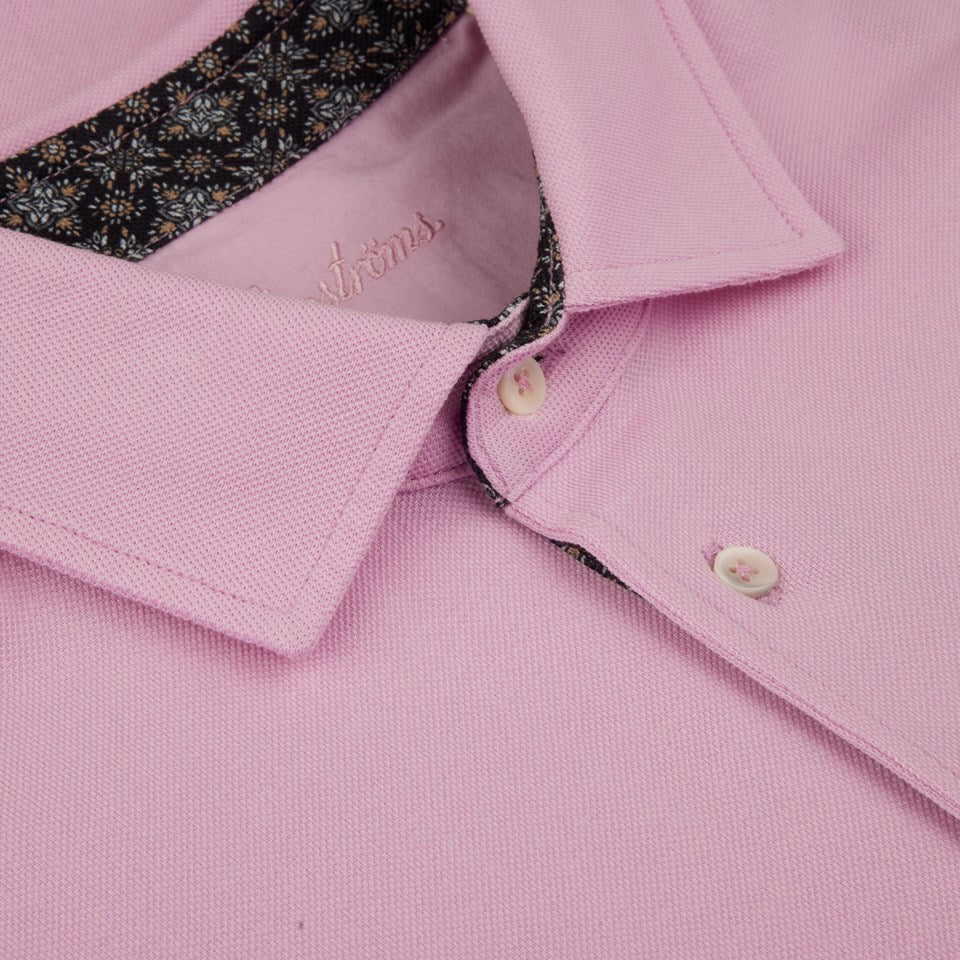 Pink Contrast Polo Shirt - Joshua Gold