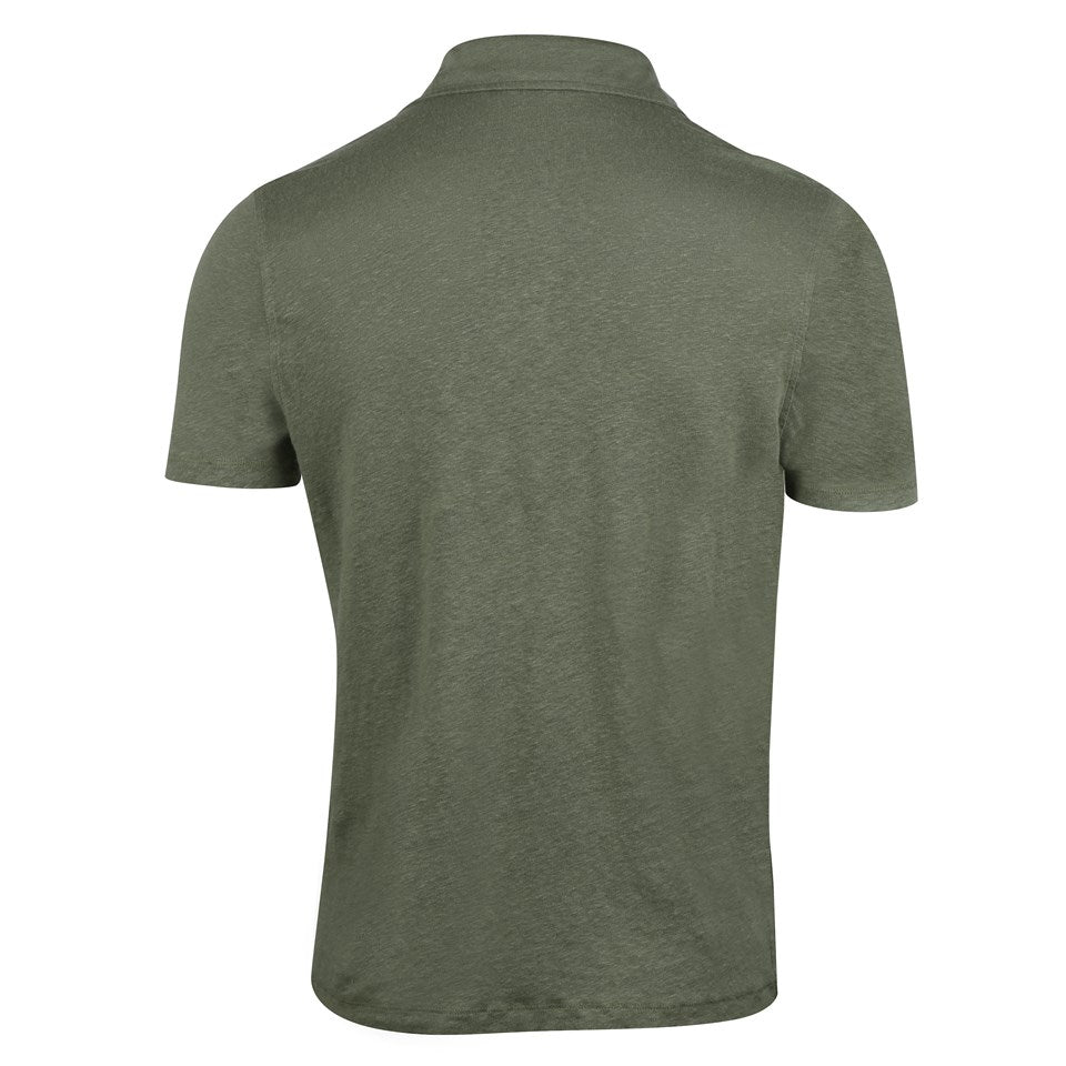 Green Linen Polo Shirt - Joshua Gold