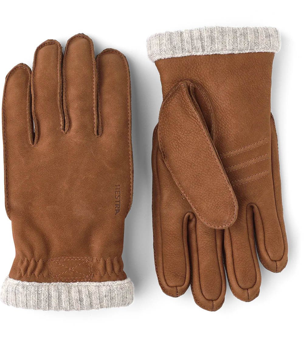 Lined nubuck leather glove for men